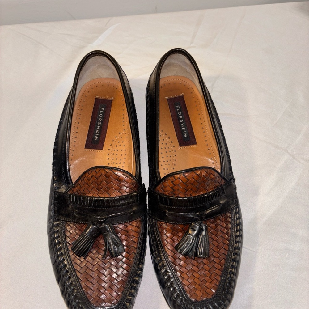 Florsheim Men's Black and Brown Woven Loafers
